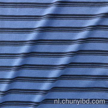 Ademend hoogwaardige poly65% katoen35% strepen patroon enkele jersey gebreide shirt stof voor mannen vrouwen